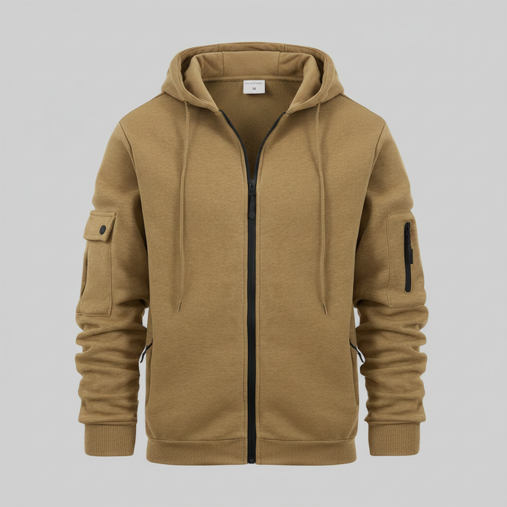 Men's Utility Zip-Up Hoodie | Casual Sweatshirt with Pockets 8