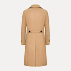 Men's Tailored Double-Breasted Long Overcoat