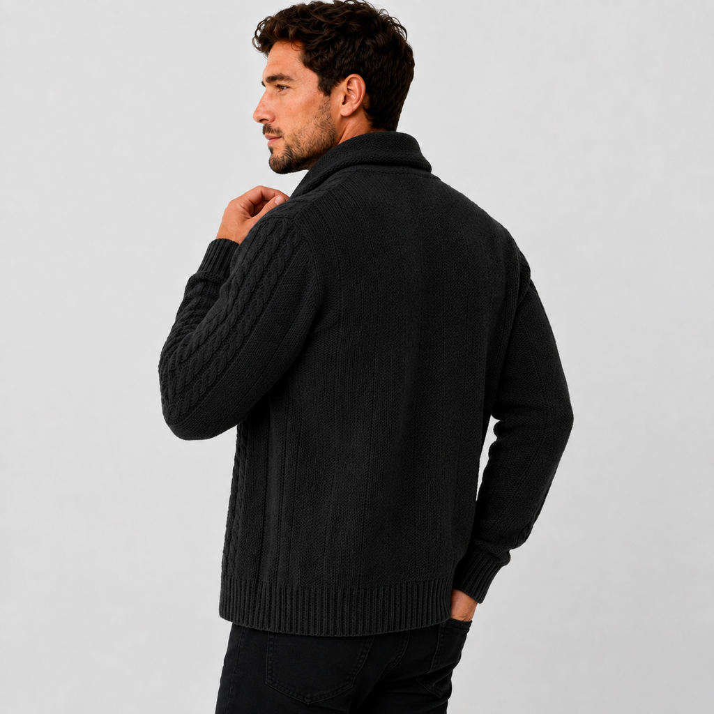 Men's Classic Cable Knit Button-Front Cardigan