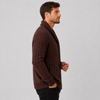 Men's Classic Cable Knit Button-Front Cardigan