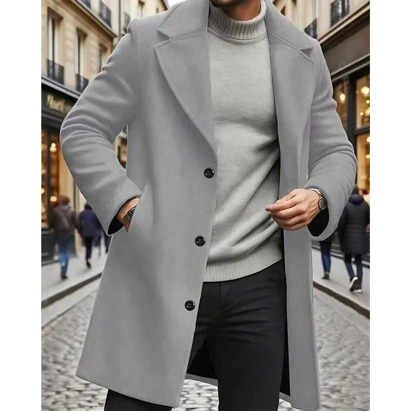 Men's Tailored Long Winter Overcoat