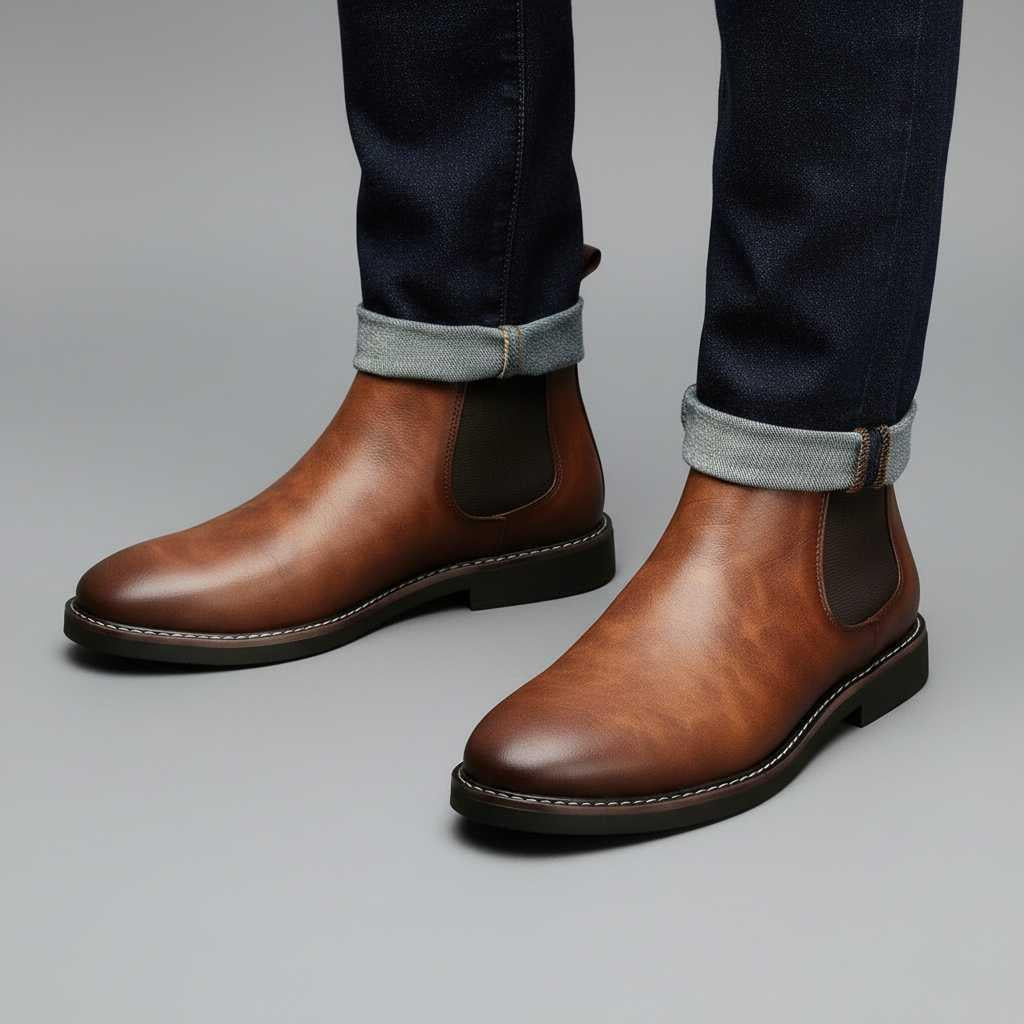 Classic Chelsea Boots Men | Stylish Leather Footwear
