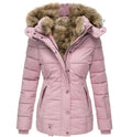Women's Puffer Jacket with Fur-Trim Hood