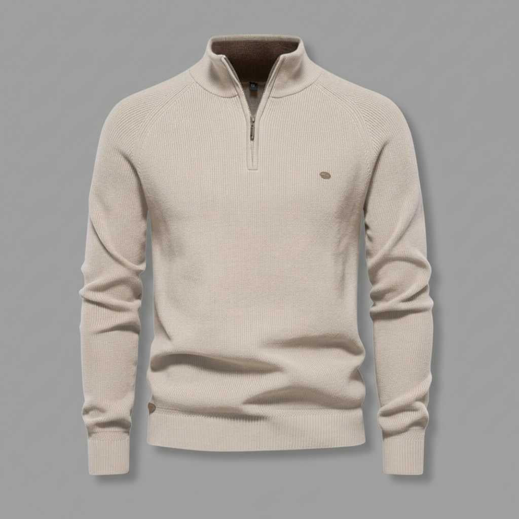 Men's Black Half-Zip Jumper | Slim Fit Knitwear