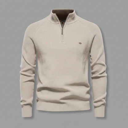Men's Black Half-Zip Jumper | Slim Fit Knitwear