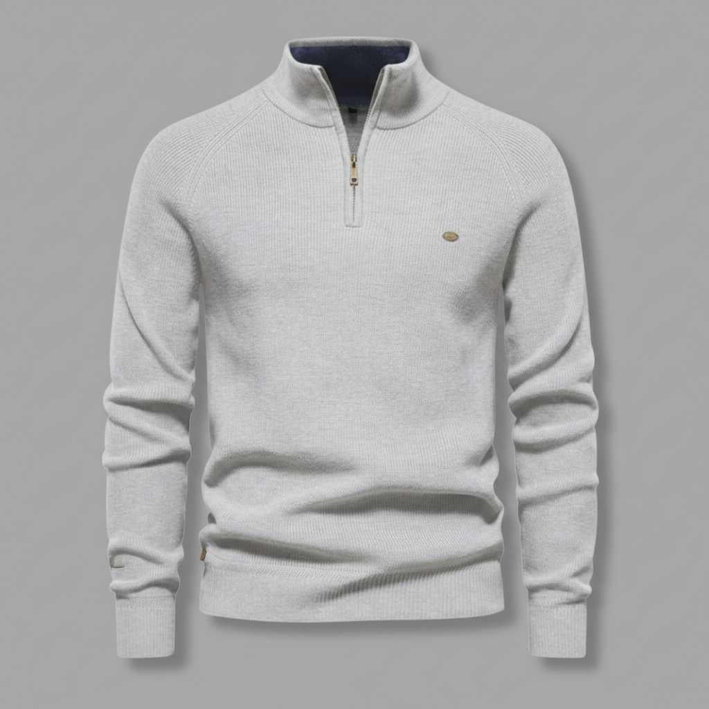 Men's Black Half-Zip Jumper | Slim Fit Knitwear