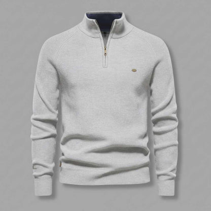 Men's Black Half-Zip Jumper | Slim Fit Knitwear