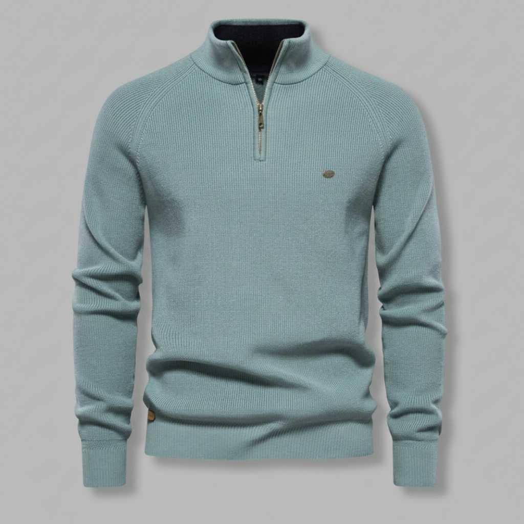 Men's Black Half-Zip Jumper | Slim Fit Knitwear