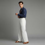 Men's Pleated Straight Fit Smart Trousers