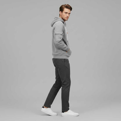 Men's Utility Zip-Up Hoodie | Casual Sweatshirt with Pockets