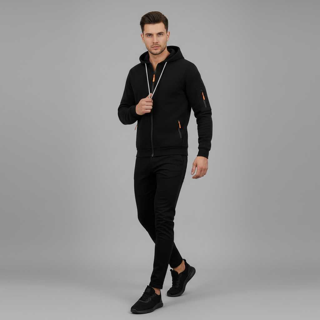 Men's Utility Zip-Up Hoodie | Casual Sweatshirt with Pockets