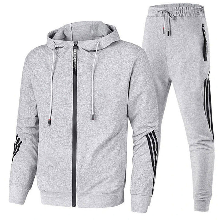 Men's Adjustable Zip-Up Ribbed Tracksuit