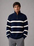 Men's Classic Half-Zip Ribbed Jumper