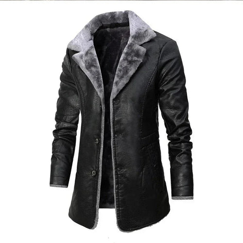 Men's Classic Longline Notched Lapel Winter Coat
