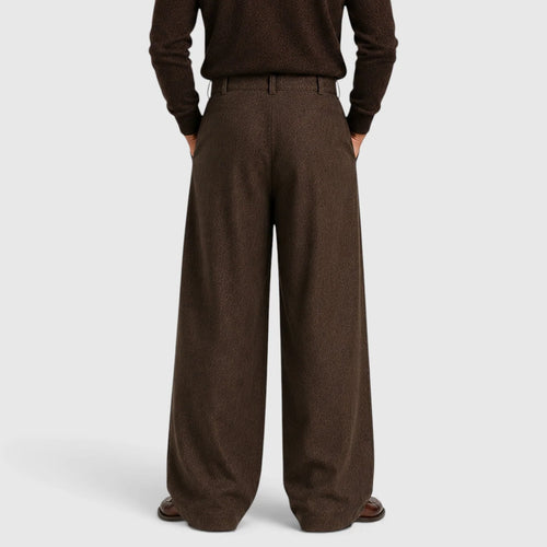 Men's Classic Pleated Straight Leg Trousers