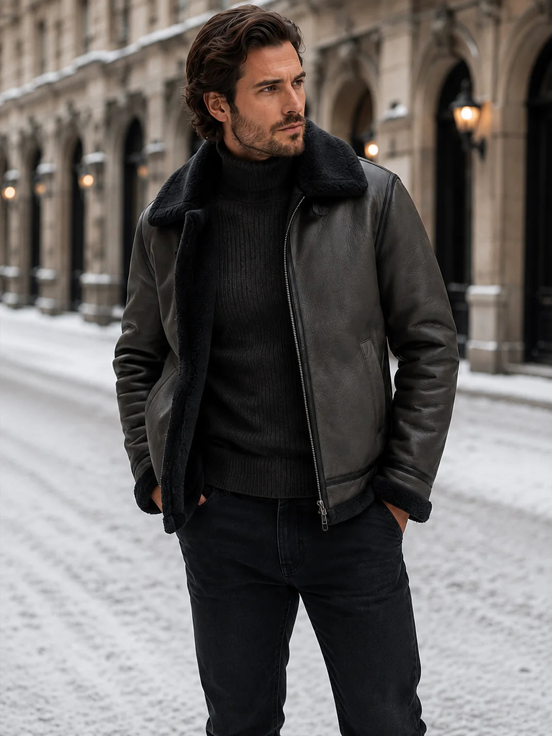 Men's Classic Regular Fit Zip-Up Winter Jacket
