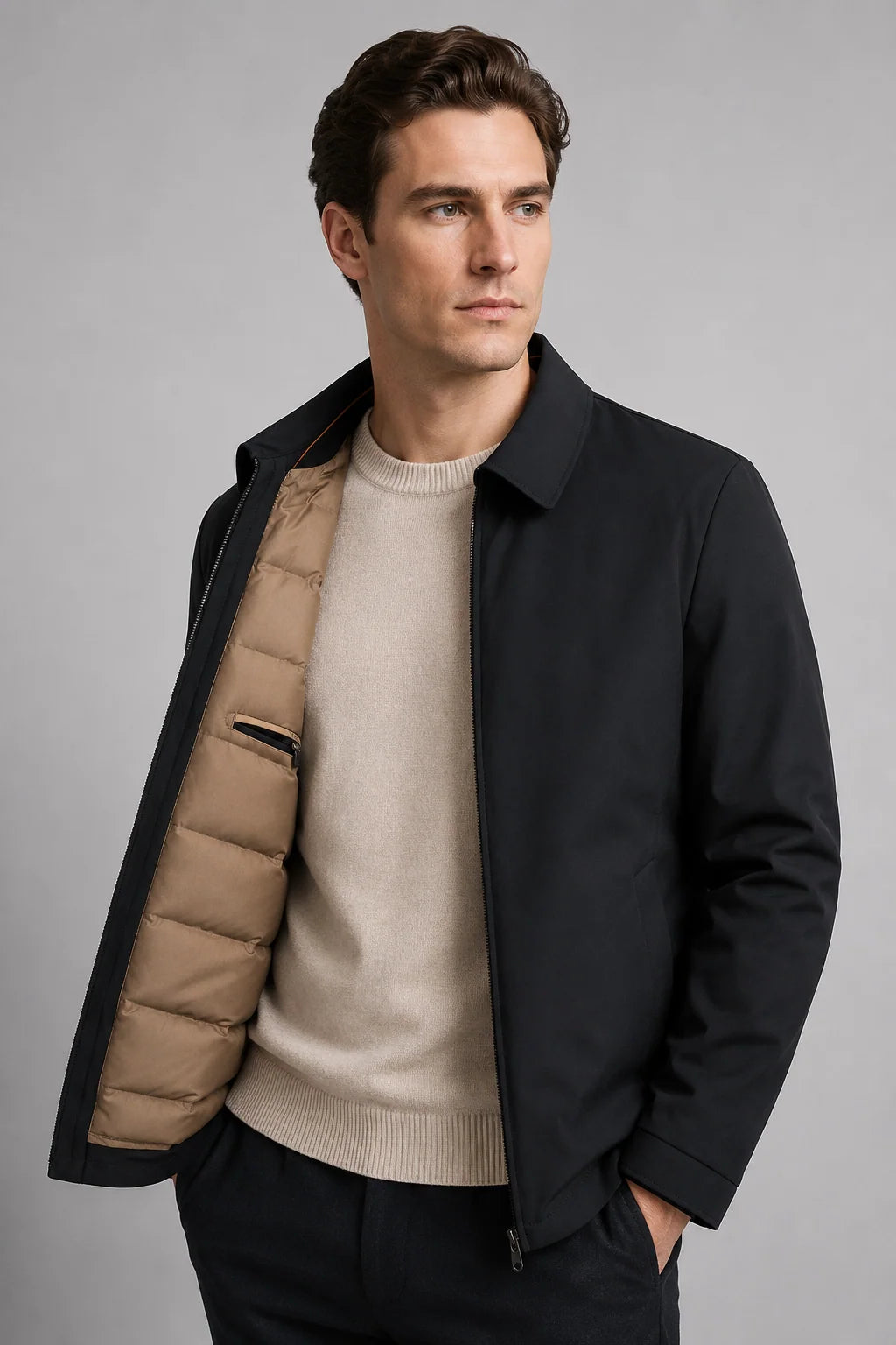 Men's Insulated Hooded Wind-Resistant Winter Jacket