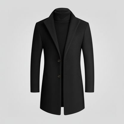 Men's Notched Lapel Overcoat | Elegant Men's Coat for Winter 0