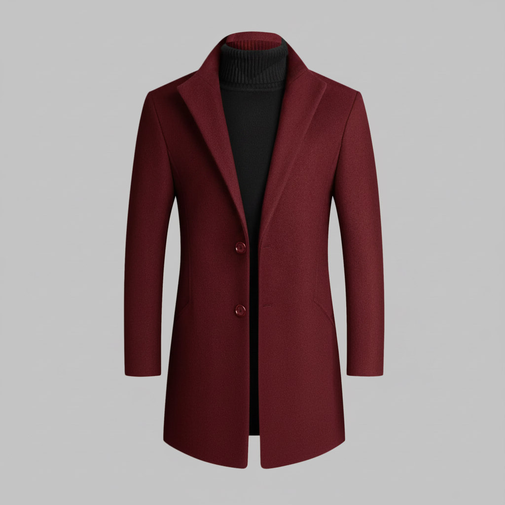 Men's Notched Lapel Overcoat | Elegant Men's Coat for Winter 7