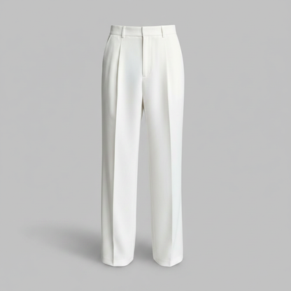 Men's Pleated Trousers | Straight Fit Formal Pants 0