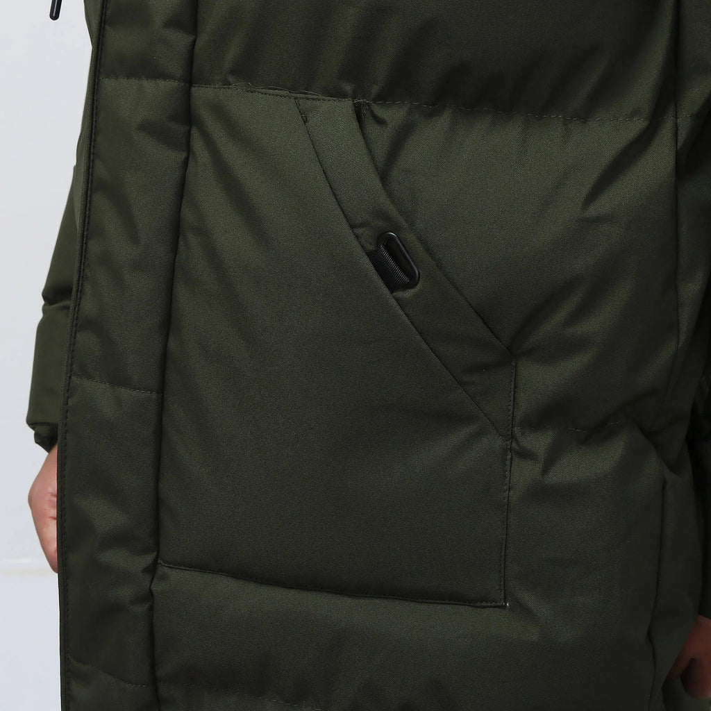 Men's Hooded Mid-Length Puffer Coat