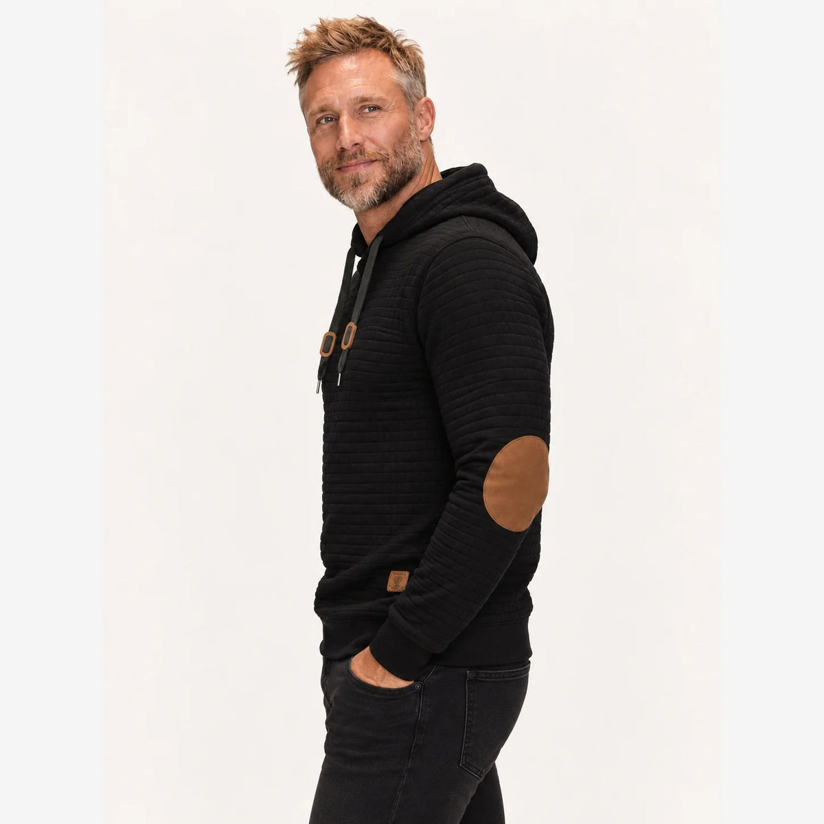 Men's Quilted Regular Fit Pullover Hoodie