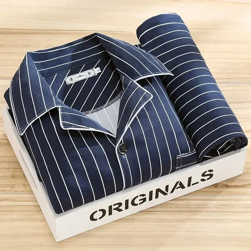 Men's Relaxed Fit Striped Long Sleeve Pyjamas