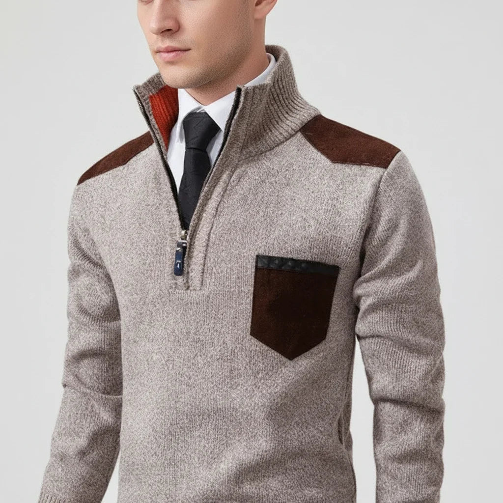 Men's Ribbed Quarter-Zip Jumper