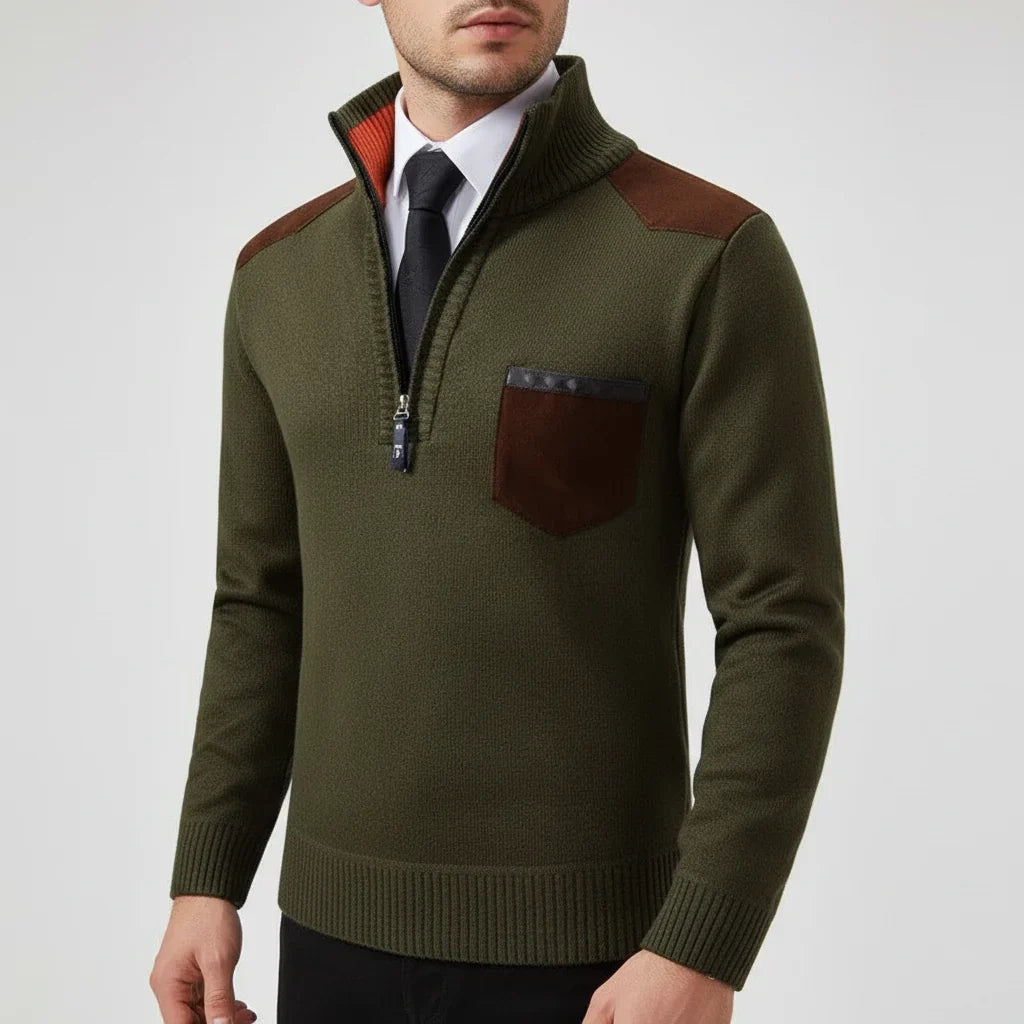 Men's Ribbed Quarter-Zip Jumper