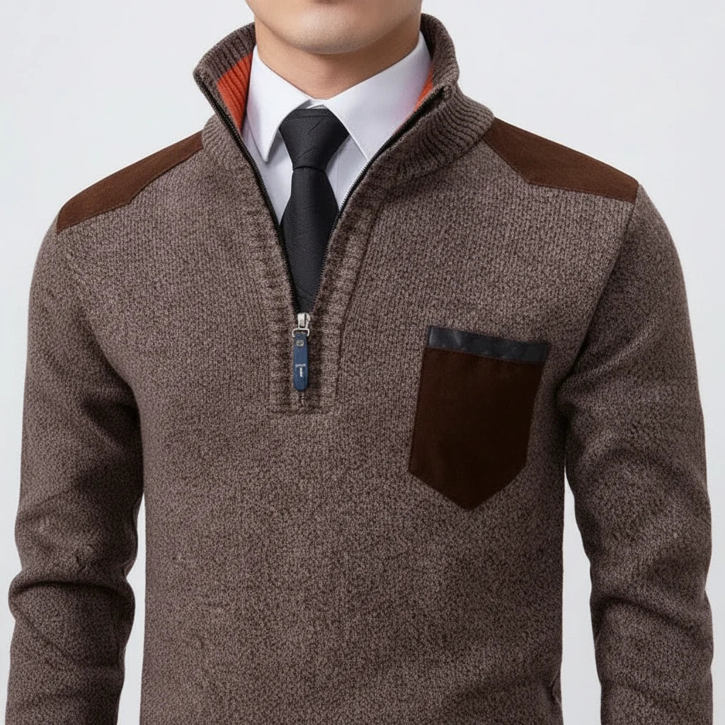 Men's Ribbed Quarter-Zip Jumper