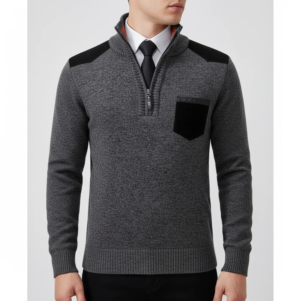 Men's Ribbed Quarter-Zip Jumper
