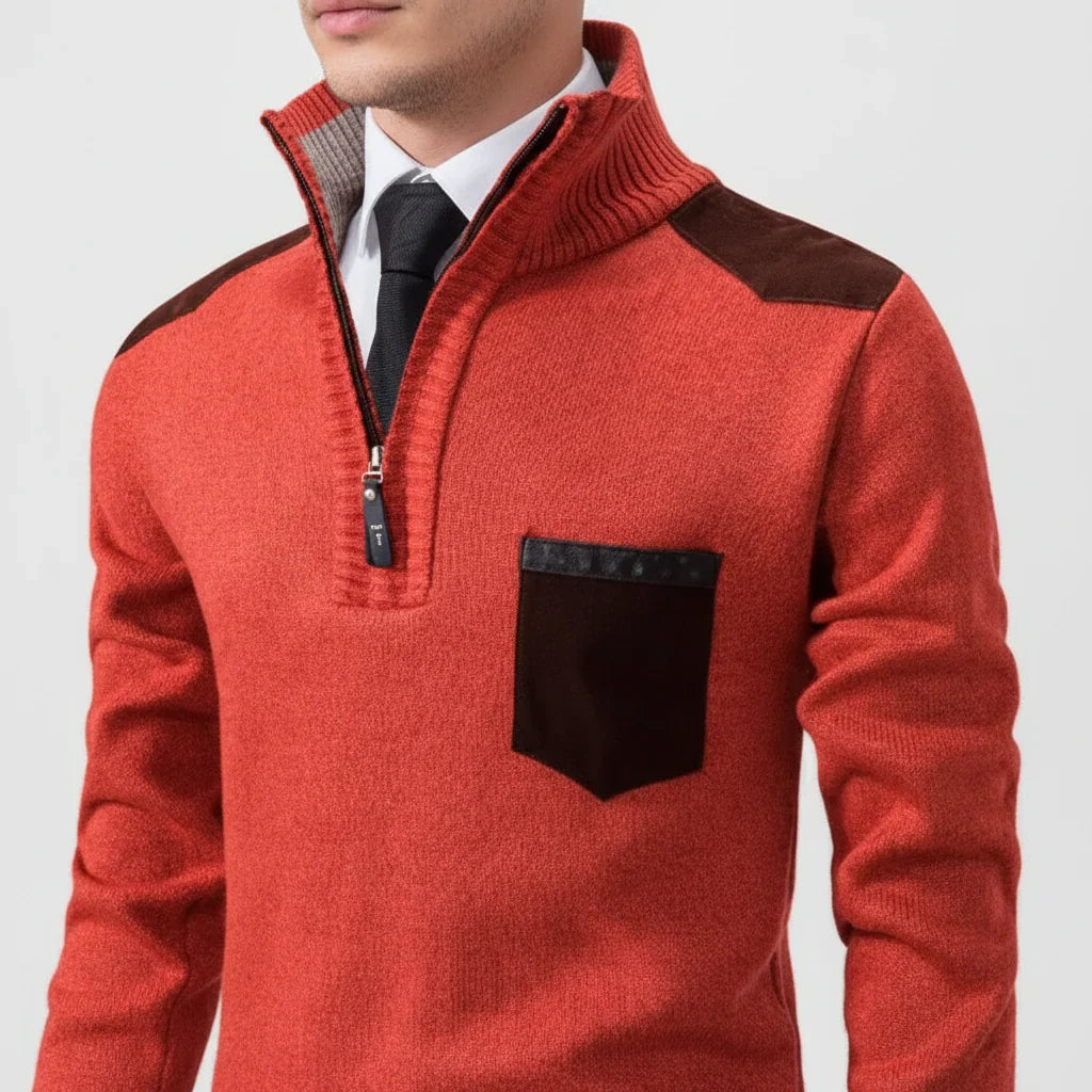 Men's Ribbed Quarter-Zip Jumper