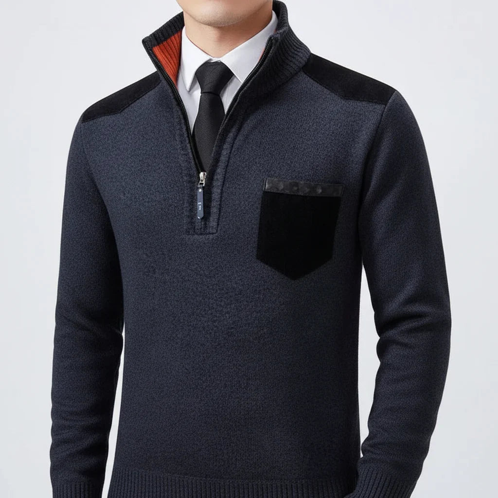 Men's Ribbed Quarter-Zip Jumper