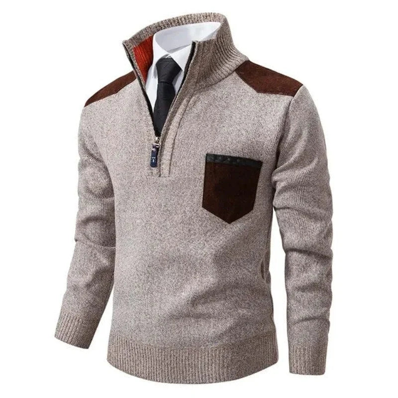Men's Ribbed Quarter-Zip Jumper