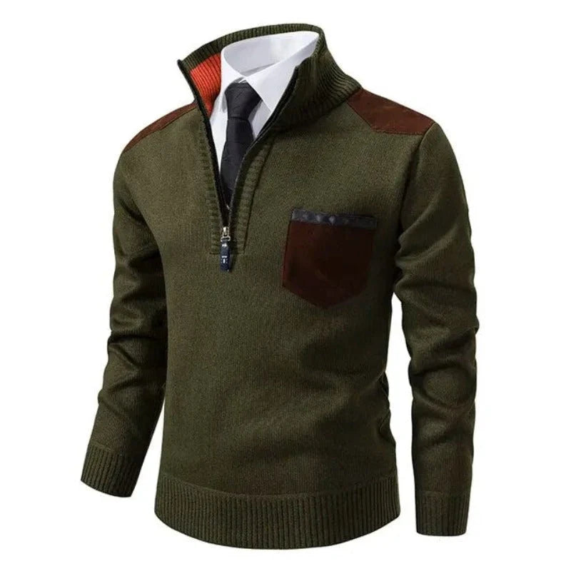 Men's Ribbed Quarter-Zip Jumper