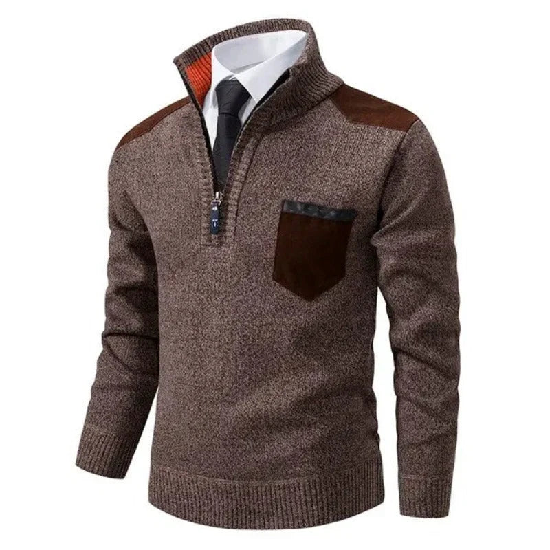 Men's Ribbed Quarter-Zip Jumper
