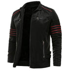 Men's Slim Fit Leather Zip-Up Jacket