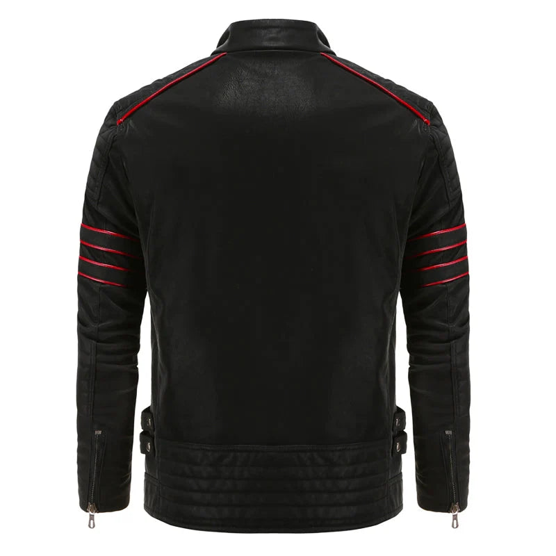 Men's Slim Fit Leather Zip-Up Jacket
