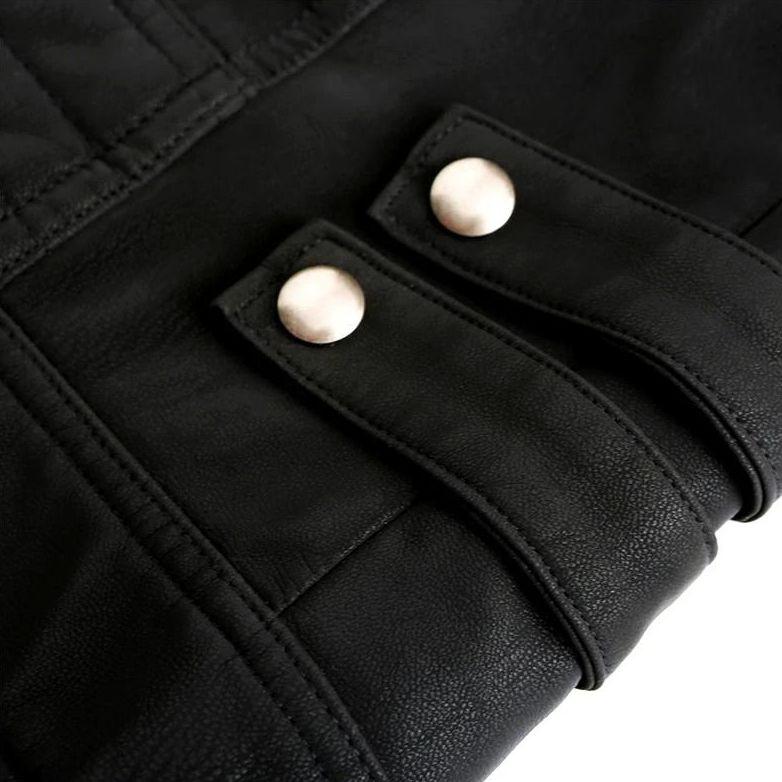 Men's Slim Fit Leather Zip-Up Jacket