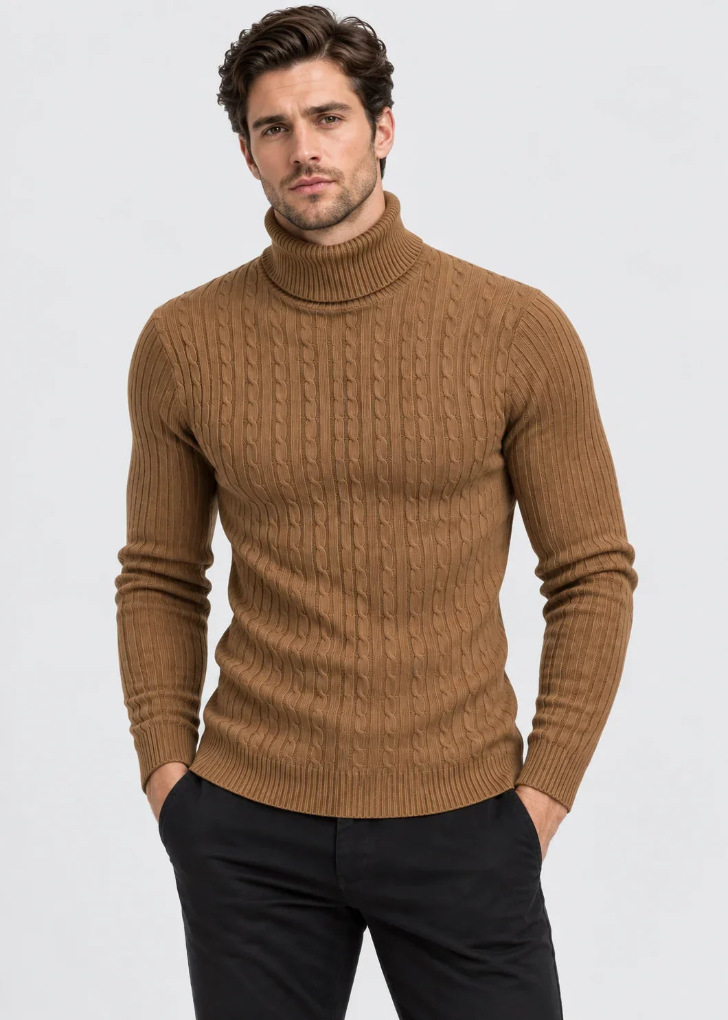 Men's Slim Fit Roll Neck Jumper