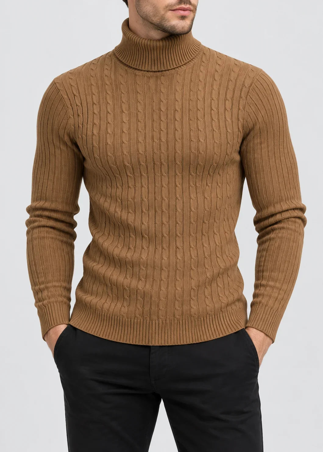 Men's Slim Fit Roll Neck Jumper