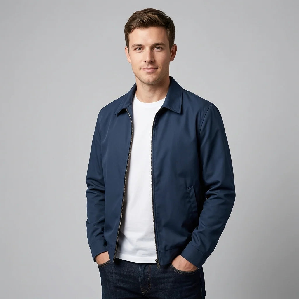 Men's Slim Fit Zip-Up Lined Jacket