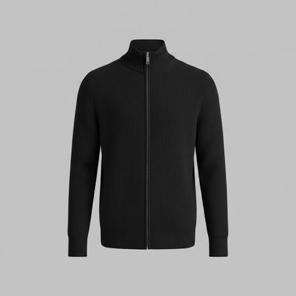 Men's Slim Fit Zip Up Cardigan | Ribbed Knit Design 5