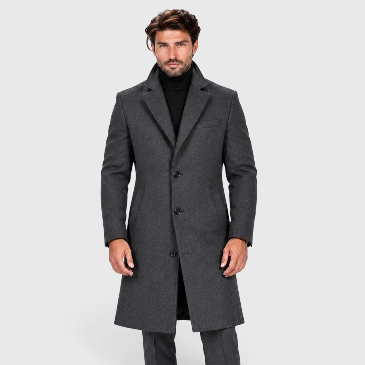 Men's Tailored Knee-Length Winter Overcoat