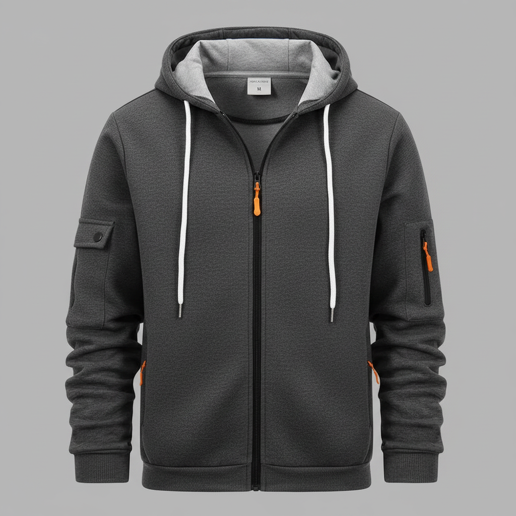 Men's Utility Zip-Up Hoodie | Casual Sweatshirt with Pockets 6