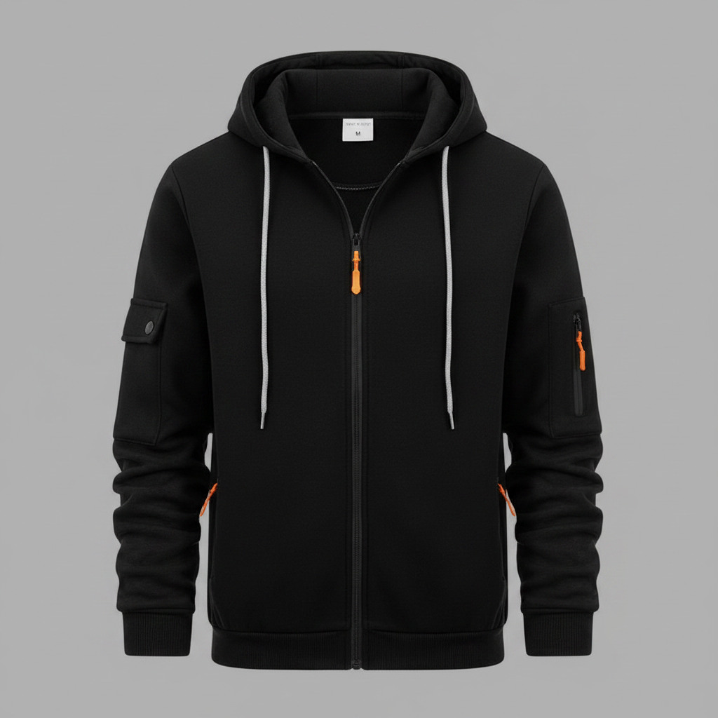 Men's Utility Zip-Up Hoodie | Casual Sweatshirt with Pockets 7