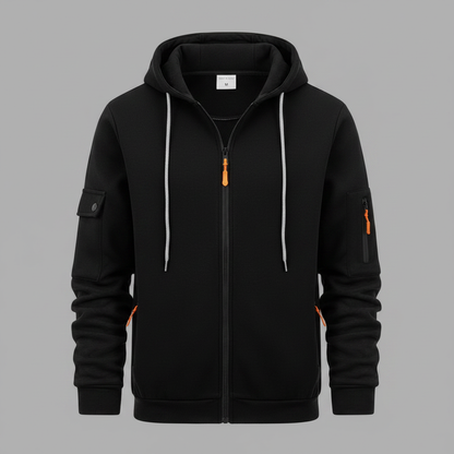 Men's Utility Zip-Up Hoodie | Casual Sweatshirt with Pockets 7