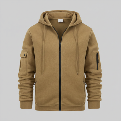 Men's Utility Zip-Up Hoodie | Casual Sweatshirt with Pockets 8
