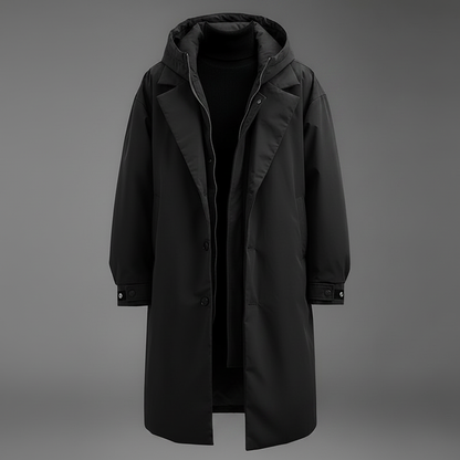 Men's Waterproof Puffer Trench Coat | Long Hooded Jacket 6