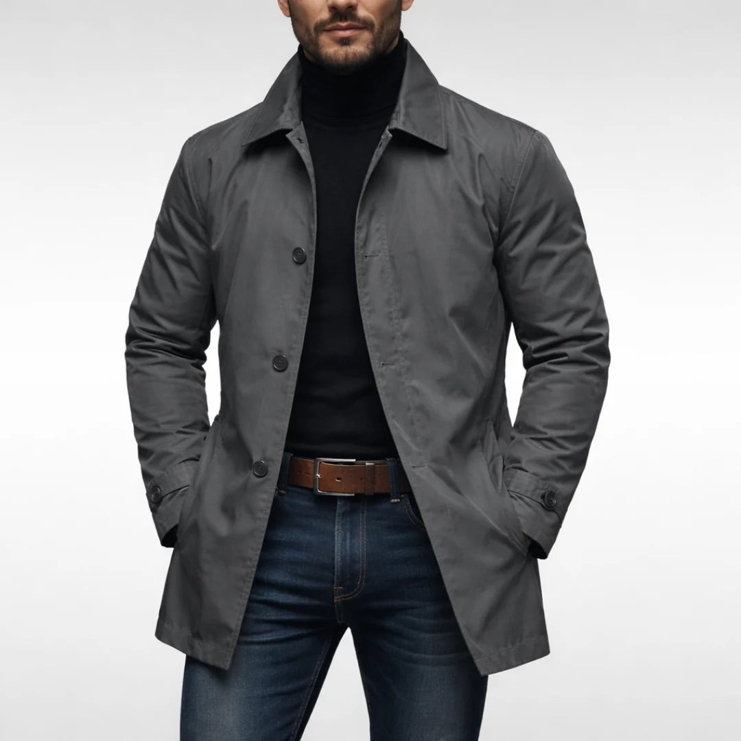Men's Weatherproof Insulated Long Button Winter Coat